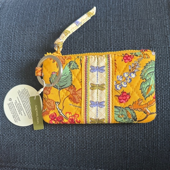 Vera Bradley x Gilmore Girls  Yellow and Red Floral Keychain Pouch - Picture 1 of 1